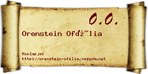 Orenstein Ofélia névjegykártya